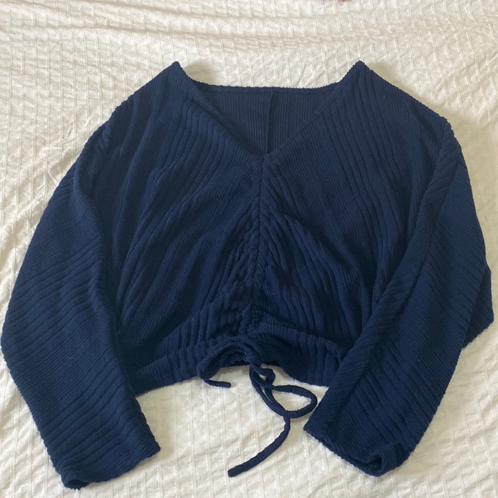 SHIEN Slouchy Longsleeve V-Neck Navy Blue Sweater Size XL